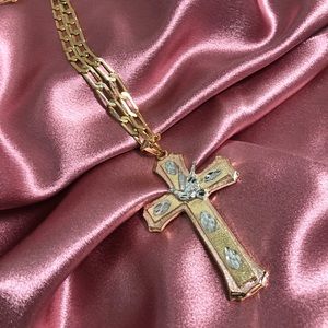 18k Gold Filled Dove Spirit Cross Necklace